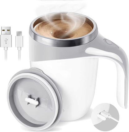 Automatic Mixing Cup Stirring Coffee Mug Electric Milk Mug Stainless Steel Mixing Magnetic Rotating Usb Charging Juice Water Cup
